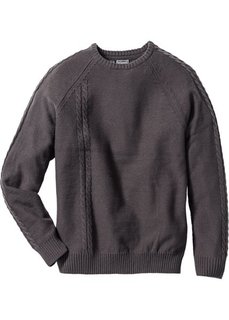 Пуловер со съемным шарфиком Slim Fit (антрацитовый) Bonprix
