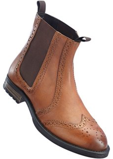 Кожаные ботинки-челси (темно-коричневый) Bonprix