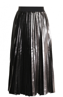 Плиссированная юбка-миди с металлизированной отделкой Nude