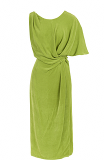 Бархатное платье асимметричного кроя с драпировкой Emilio Pucci