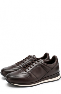 Кожаные кроссовки на шнуровке Ermenegildo Zegna