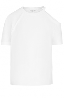 Хлопковая футболка с открытым плечом Helmut Lang