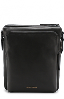 Кожаная сумка-планшет с внешним карманом на молнии Burberry