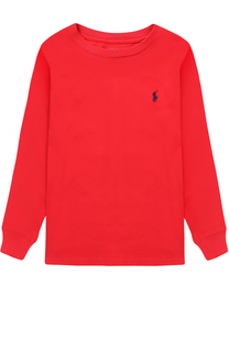 Хлопковый лонгслив с логотипом бренда Polo Ralph Lauren