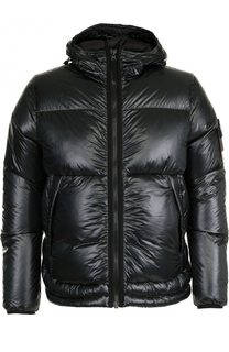 Стеганый пуховик на молнии с капюшоном Stone Island