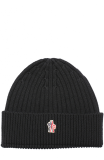 Шерстяная шапка фактурной вязки Moncler
