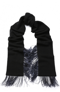 Шерстяной вязаный шарф с отделкой из пера страуса No. 21