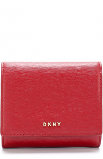 Кожаный кошелек с клапаном с логотипом бренда DKNY