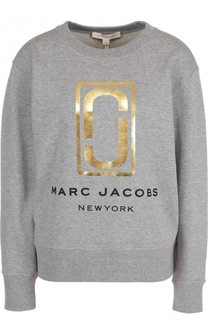 Хлопковый свитшот с металлизированным логотипом Marc Jacobs