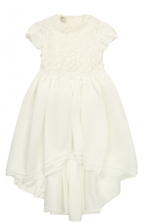 Платье с удлиненной спинкой и цветочной аппликацией Caf