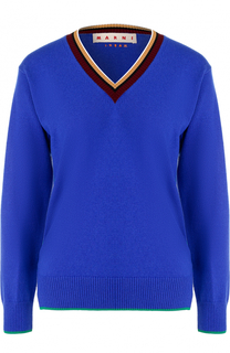 Кашемировый пуловер с V-образным вырезом Marni