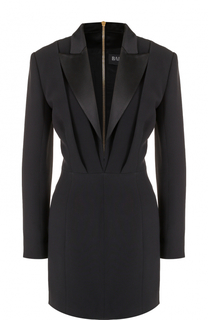 Приталенное мини-платье с глубоким V-образным вырезом Balmain