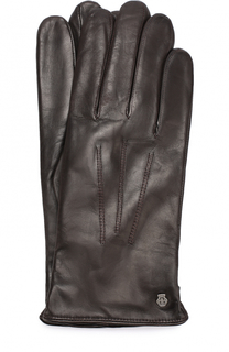 Кожаные перчатки с подкладкой из смеси шерсти и кашемира Roeckl