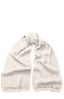 Шерстяной шарф фактурной вязки с декоративной отделкой Blugirl