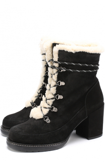 Замшевые ботильоны Yukon на устойчивом каблуке Stuart Weitzman