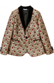 Пиджак таксидо из парчи с контрастными лацканами Dolce &amp; Gabbana