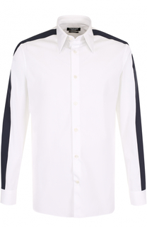 Хлопковая сорочка с контрастной отделкой CALVIN KLEIN 205W39NYC