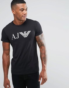 Черная футболка узкого кроя с логотипом Armani Jeans - Черный