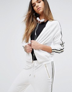 Куртка из махровой микрофибры с полосками Juicy Couture Black Label Trk - Белый