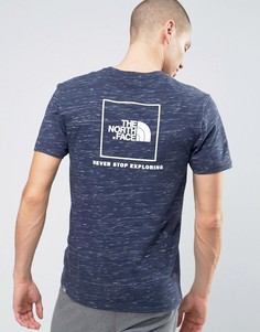 Темно-синяя меланжевая футболка с логотипом на спине The North Face Red Box - Темно-синий
