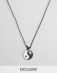 Ожерелье с подвеской инь-ян Reclaimed Vintage Inspired - Черный