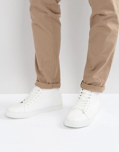 Белые высокие кроссовки из искусственной кожи ASOS - Белый