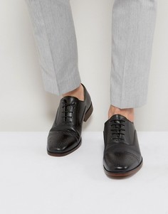Черные кожаные броги со вставкой на носке ASOS - Черный