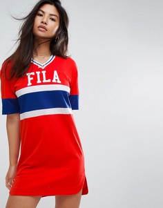 Свободное платье-футболка Fila - Красный