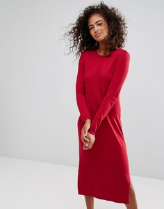 Трикотажное платье миди Esprit - Красный