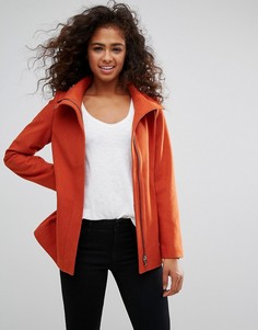 Шерстяное пальто с молнией Esprit - Красный