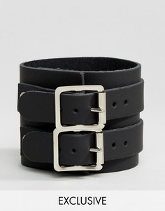 Черный кожаный браслет Reclaimed Vintage Inspired - Черный