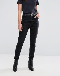 Черные выбеленные джинсы в винтажном стиле с завышенной талией Cheap Monday - Черный