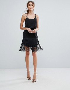 Кружевная юбка-карандаш с бахромой Zibi London - Черный