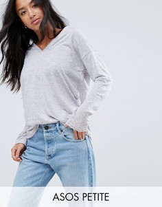 Льняной лонгслив ASOS PETITE - Серый