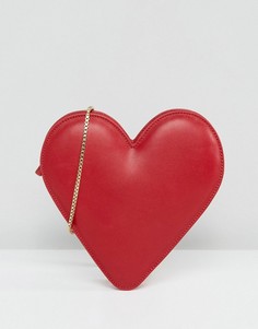 Кожаная сумка через плечо с сердцем Lulu Guinness - Красный