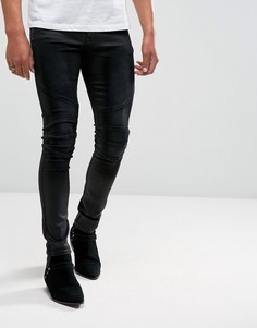Черные байкерские джинсы скинни ASOS - Черный