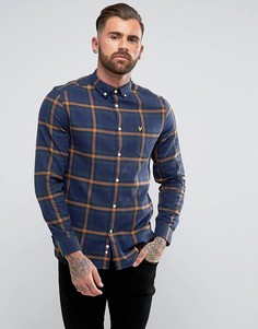 Темно-синяя фланелевая рубашка в клетку Lyle & Scott - Темно-синий