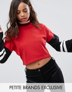 Укороченный контрастный свитер Missguided Petite - Красный