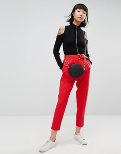 Брюки-галифе с D-кольцом ASOS Tailored - Красный