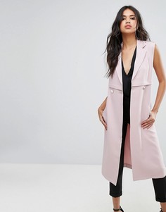 Двубортная куртка без рукавов Boohoo - Розовый