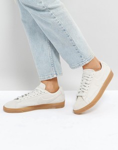 Бежевые низкие замшевые кроссовки с каучуковой подошвой Nike Blazer - Бежевый