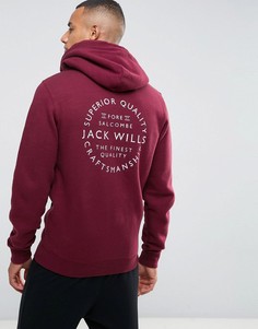 Худи на молнии с принтом на спине Jack Wills - Красный