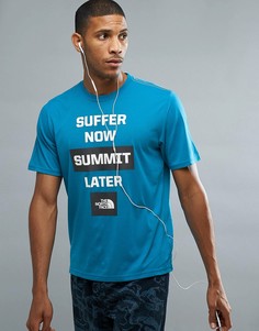 Синяя меланжевая футболка с принтом The North Face Mountain Athletics Reaxion Amp - Синий