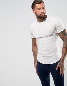 Светло-серая обтягивающая футболка с контрастной отделкой Gym King - Светло-серый