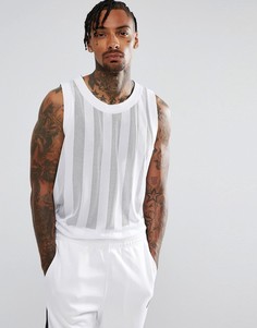 Сетчатая оверсайз-майка в полоску ASOS - Белый