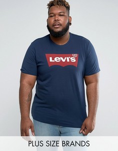 Темно-синяя футболка Levis PLUS - Темно-синий