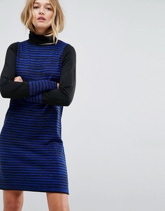 Вязаное платье мини в полоску ASOS - Синий