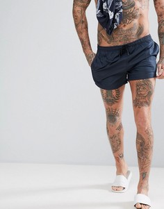 Короткие шорты для плавания со вставкой по бокам Bravesoul - Темно-синий