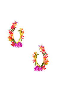 Серьги candongas pequenas flores - Mercedes Salazar