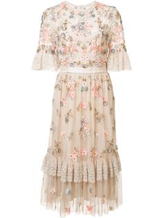 прозрачное платье с цветочным украшением Needle & Thread